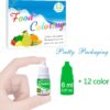 Food Colouring - 12 Colour Liquid Concentrated Icing Food Colouring Set for Baking, Cake Decorating, Airbrush, Slime Making Supplies Kit - Vibrant Food Colour Dye for Fondant, DIY Crafts - 6ml Each