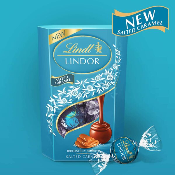 NEW: Lindt Lindor Milk Chocolate Salted Caramel Chocolate Gift Box, 200 g