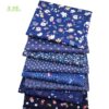 Chainho,8pcs/Lot,Dark Blue Floral Series,Printed Twill Cotton Fabric,Patchwork Cloth ForDIY SewingQuilting Baby&ChildrenMaterial