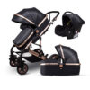 Newborn Baby Stroller 3 in 1 High Landscape Carriages Luxury Travel Pram Quality Bebe Basket Whit Car Seat Hot Sale EU No Tax