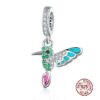 WOSTU 925 Sterling Silver Boy & Girls Charm Coffee Ladybug Beads Fit DIY Original Bracelet Pendants Jewelry Flamingo Bee Charms