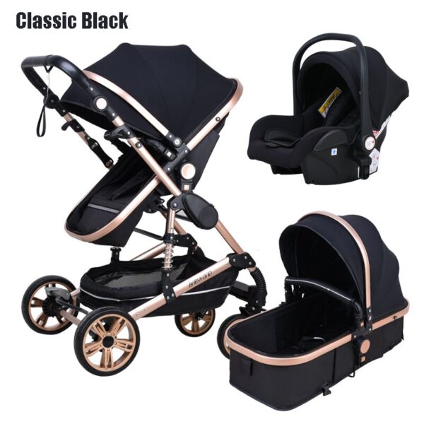 Babyfond Stroller High Landscape Baby Stroller 3 in 1 With Car Seat Folding Baby Carriage for 0-3 Years Two Way Newborn Pram