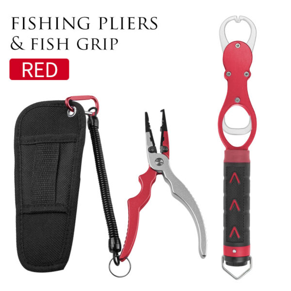 LINNHUE Best Aluminum Alloy Fishing Pliers Grip Set Fishing Tackle Gear Hook Recover Cutter Line Split Ring Fishing Accessories