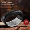 GEEKHOM Stainless Steel Garlic Press Rocker Garlic Crusher Squeezer Slicer Mincer Chopper Kitchen Gadget with Handle