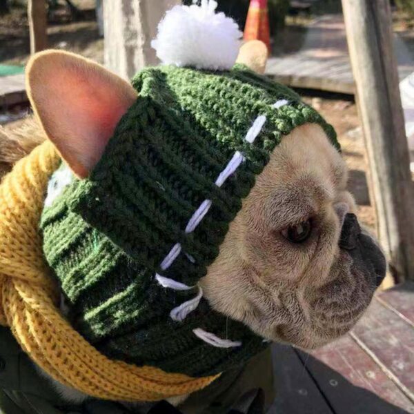 Winter Dog Cap Christmas Pet Hats Dog Accessories Woolen Puppy Hat With Ball Headwear for Small Dogs French Bulldog Pet Products