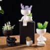 Creative Art Portrait Sculpture Vase Flower Pot Garden Storage Abstract Character Succulents Plant Pot Micro Landscape Decor