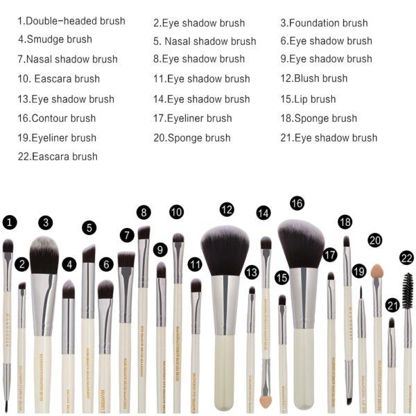 MAANGE 20/22Pcs Beauty Makeup Brushes Set Cosmetic Foundation Powder Blush Eye Shadow Lip Blend Make Up Brush Tool Kit Maquiagem