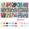 Plier Tool + 100/200 Set 10 Color Metal Sewing Buttons Hollow/Solid Prong Press Studs Snap Fasteners for Installing Clothes Bags