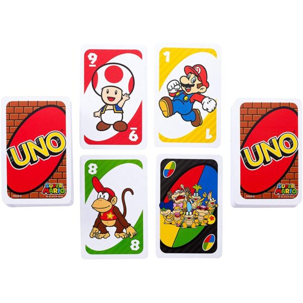 Mattel Games UNO Super Mario Card Game Family Funny Entertainment Board Game Poker Kids Toys Playing Cards