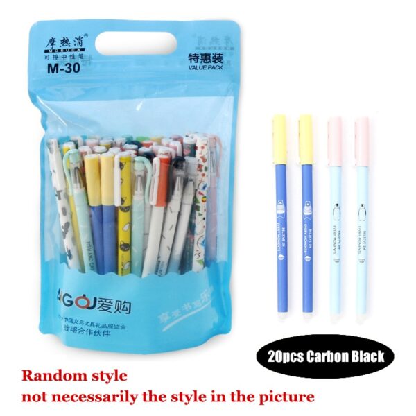 20/40/50Pcs/lot 0.5mm Erasable Pen Cute Animal Black Blue Ink Erasable Gel Pen Set School Office Writing Tools Stationery Supply