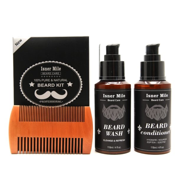 100% Pure Natural Profession Men Beard Care Kit 7Pcs/set Leave-in Conditioner Moisturizing Beard Growth Oil Grooming Health Gift