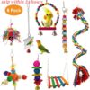 8PCS Parrot toys Birds Toys Swing Bird Hanging Chewing Toy Birds Cage Toy Swing Bell Bird Parakeet Cage Accessories Pet Supplies