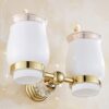 Luxury Crystal Gold Color Bathroom Accessories Set Gold Polished Brass Bath Hardware Set Wall Mounted Bathroom Products banheiro