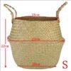 Handmade Bamboo Storage Baskets Foldable Laundry Straw Patchwork Wicker Rattan Seagrass Belly Garden Flower Pot Planter Basket