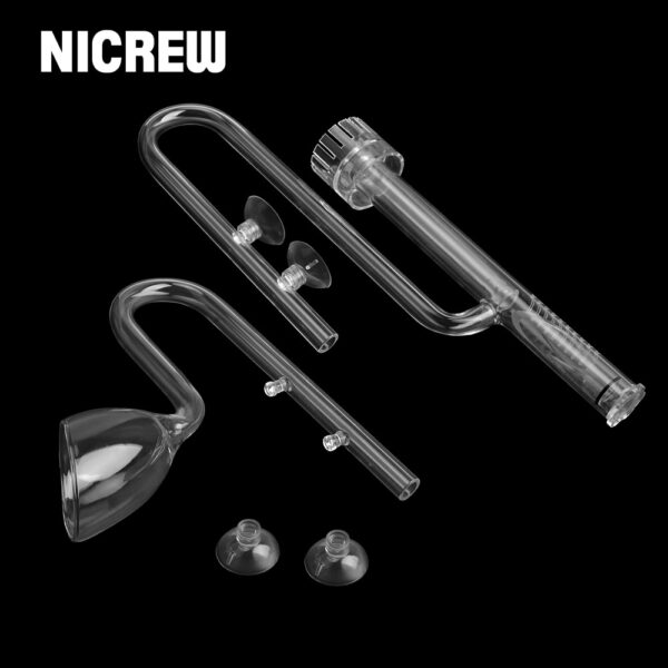 NICREW skimmer Glass lily pipe spin surface inflow outflow 13/17mm aquarium water plant tank filter ADA quality Fish Tank Filter