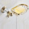 Luxury Crystal Gold Color Bathroom Accessories Set Gold Polished Brass Bath Hardware Set Wall Mounted Bathroom Products banheiro