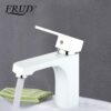 Frud modern white bathroom fixture brass Spray paint faucets toilet water basin sink tap hot and cold water bath mixer R10301-2