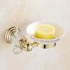 Luxury Crystal Gold Color Bathroom Accessories Set Gold Polished Brass Bath Hardware Set Wall Mounted Bathroom Products banheiro