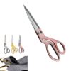 10.5'' Gold Sewing Textile Leather Dressmaking Scissor Cut Craft Upholstery denim Fabric Cutter Tailor Shear Pinking Tool