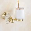 Luxury Crystal Gold Color Bathroom Accessories Set Gold Polished Brass Bath Hardware Set Wall Mounted Bathroom Products banheiro