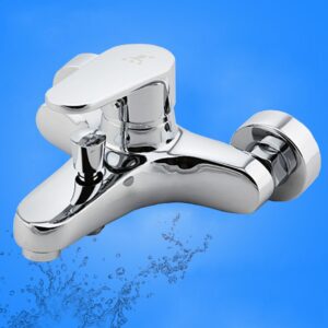 JMK Sanitary Tap Solid Brass Bath Shower Faucet Bathroom Showering Fixture with Cold and Water Bathtub Mixer in Chrome 8045