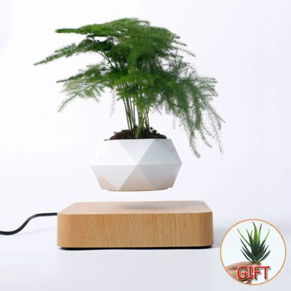 Hot Sale Levitating Air Bonsai Pot Rotation Planters Magnetic Levitation Suspension Flower Floating Pot Potted Plant Desk Decor