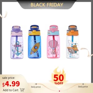 480ML Kids Water Cup Creative Cartoon Baby Feeding Cups With Straws Leakproof Water Bottles Outdoor Portable Children's Cups