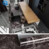 Waterproof Oil-proof Marble Wallpaper Contact Paper Wall Stickers PVC Self Adhesive Bathroom Kitchen Countertop Home Improvement