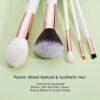Jessup Makeup brushes set 6-25pcs Pearl White / Rose Gold Professional Make up brush Natural hair Foundation Powder Blushes