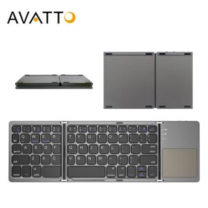 AVATTO B033 Mini Folding keyboard, Foldable Wireless Bluetooth Keyboard with Touchpad for Windows,Android, ios Tablet ipad Phone