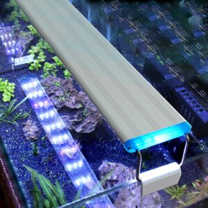 Aquarium LED Light Super Slim Fish Tank Aquatic Plant Grow Lighting Waterproof Bright Clip Lamp Blue LED 18-75cm for Plants 220v