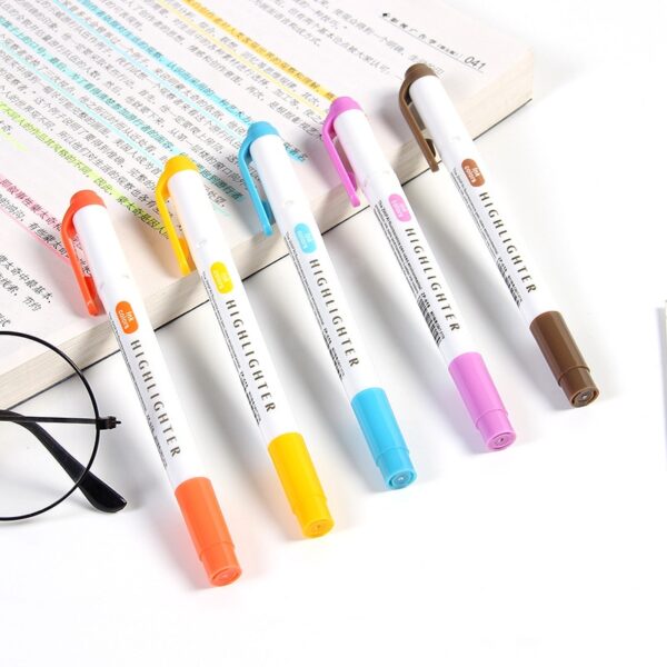 25 Colors/box New Highlighter Pen Fluorescent Markers Double Headed Highlighters Art Marker Art Supply Japanese Stationery