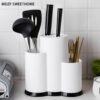 MDZF SWEETHOME Multi-Function Utensil Holder Knife Block PP Flatware Drainer Storage Box Spoon Fork Kitchen Organizer Rack