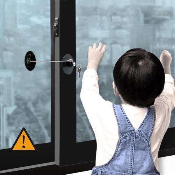 4 Pcs Baby Safety Locks Plastic Child Window Restrictor Infant Security Lock Safety Kids Prevent Children Falling Window Locks