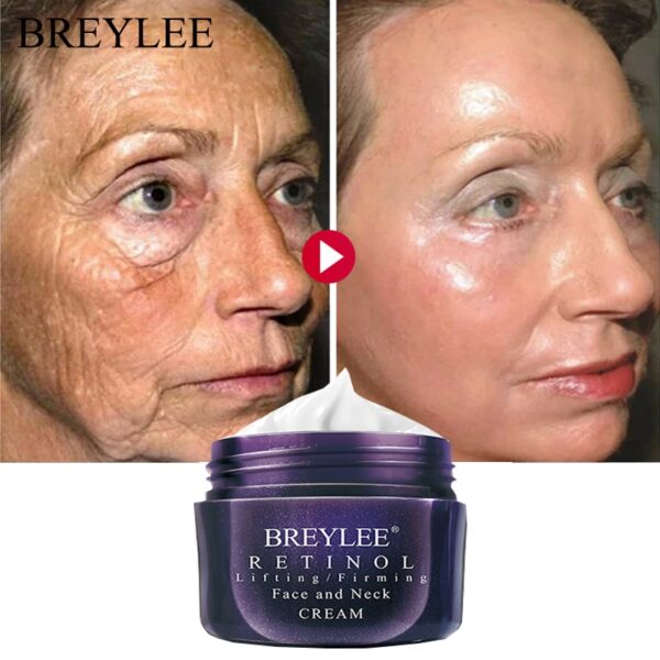 BREYLEE Retinol Firming Face Cream Lifting Neck Anti-Aging Remove Wrinkles Night Day Moisturizer Whitening Facial Skin Care 40g