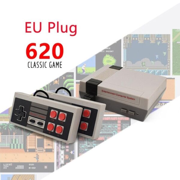 2020 Classic mini game console classic game player Built-in 620 Retro Games , AV output, 8-bit and two players for kids gift